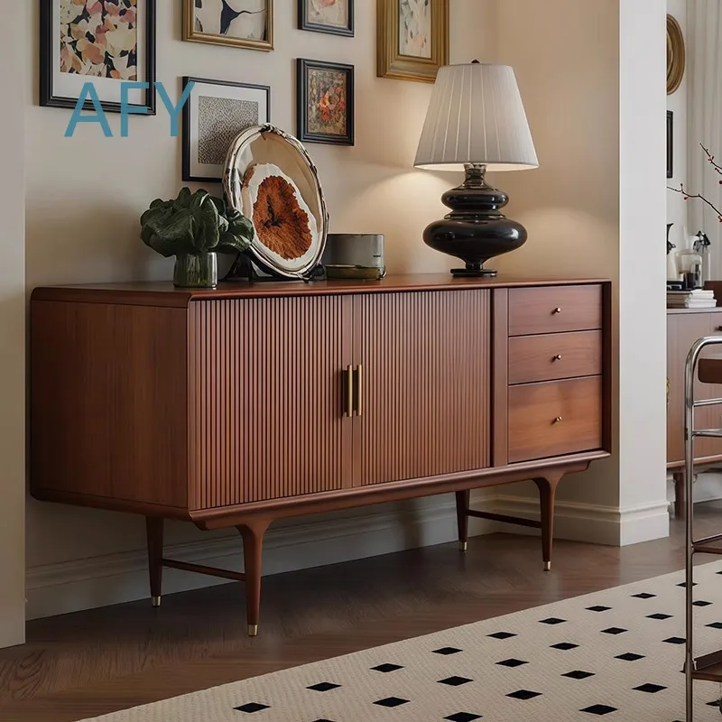 Medieval retro aesthetics, solid wood multi-functional cabinet, common in the dining side entrance and living room