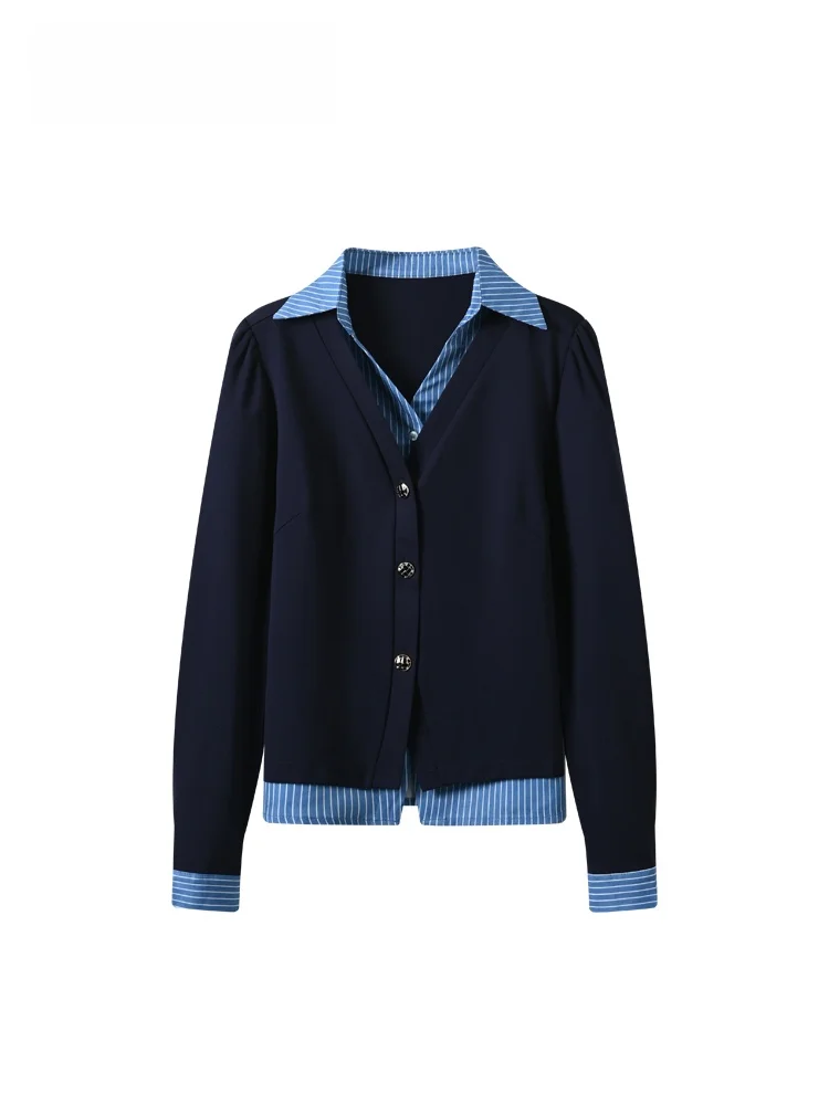 

CaraCLUB plus Size Long Sve Hoodie Women's Spring New Plaid Splicing School Sle Top Fat Sister Fake Two-Piece Pullover