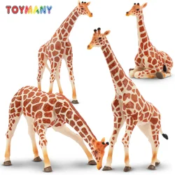 4Pcs Simulation Giraffe Wildlife Animal Model Toy Mini Giraffes Figures Dolls Action Figurines Toys for Children Set Gift