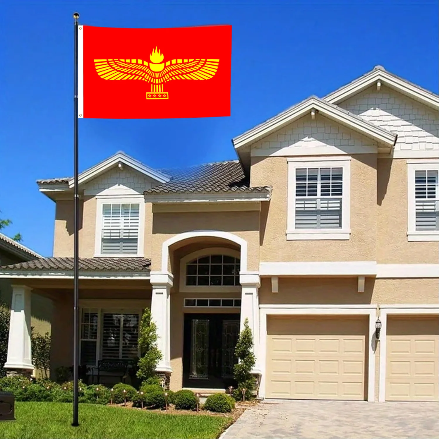 

1pc SYRIAC National Flag - 90x150cm Outdoor Durable Polyester Banner - Holiday Festival Parade Decor, Events Patriotic Displays