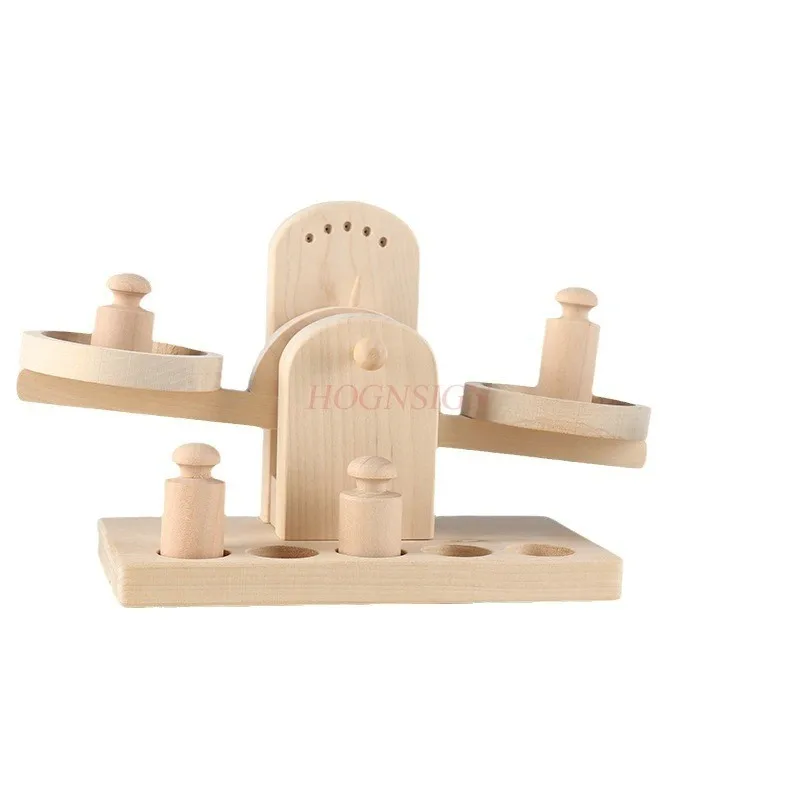1set for Baby Wooden Scales Balance Weights Children Funny Toys Math Teaching Learning Educational Toys