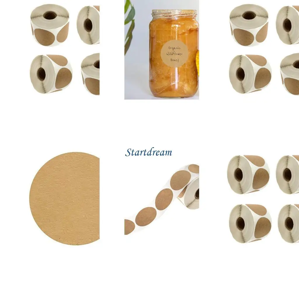

4 Rolls Adhesive Labels Sticker Round Sticker Jams Labels Gift Sticker K92C