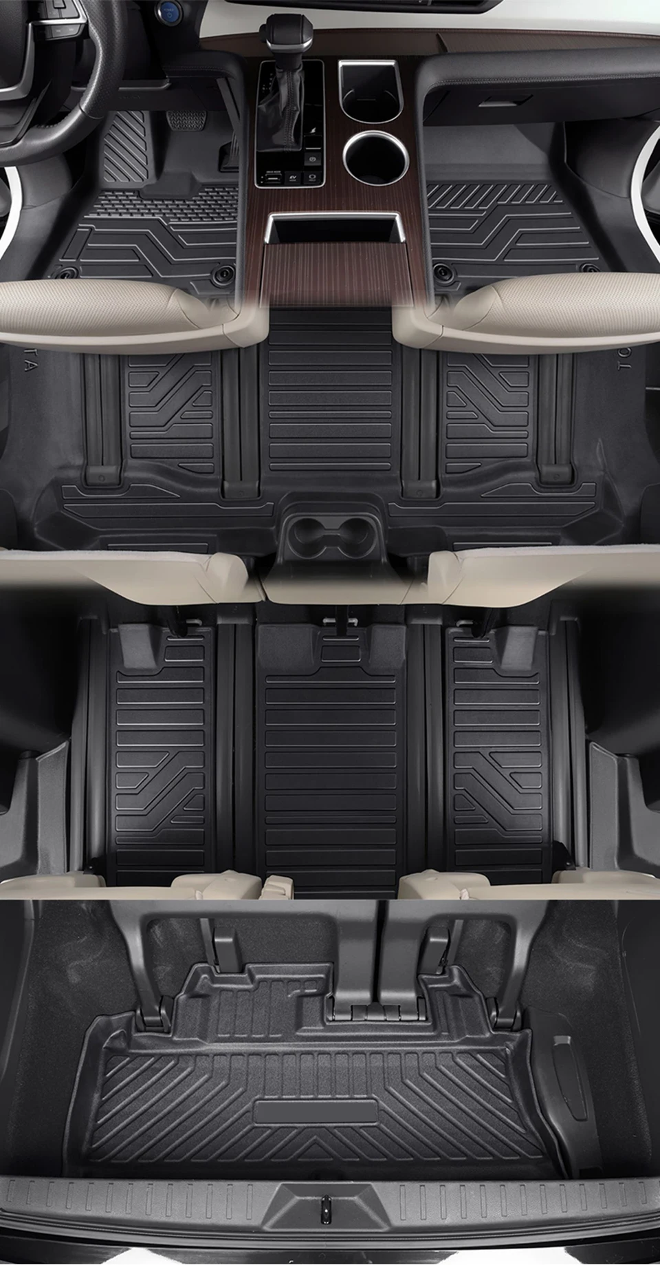 TPE-Autofußmatten-Set für Toyota Sienna 2022, wasserdicht, Dropshipping, Innenraumzubehör, 100 % passgenau, Lederteppich. – Detail 2