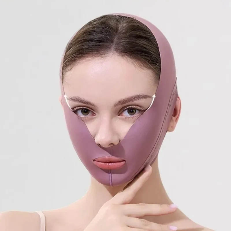 Purple Face Slimming Bandage V Line Face Shaper Chin Cheek Facial Lifting Belts Anti Wrinkle Band Massage Straps Skin Care Tools - view 2