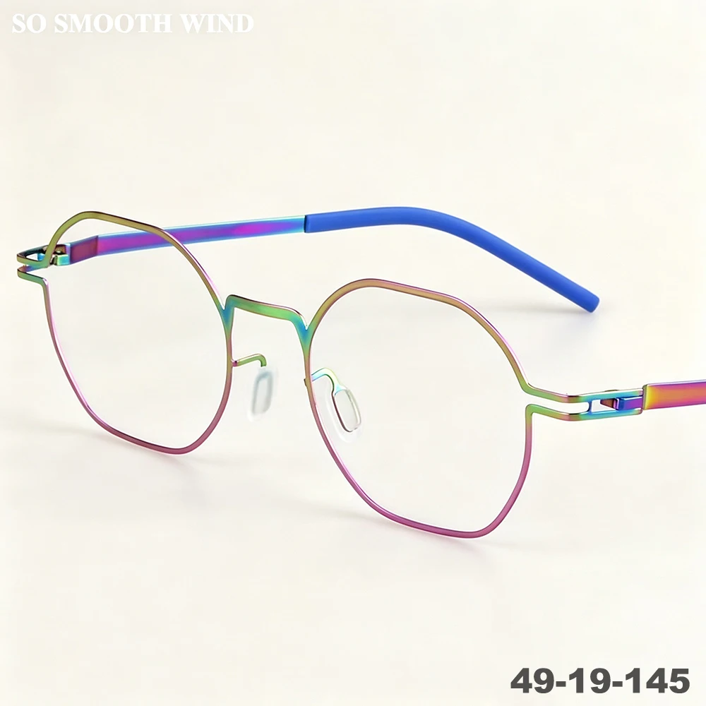 Small Frames Fashion Spectacles Designer Eyeglasses Ultralight Screwless Colour Eyewear Polygonal Square Glasses Frame Men Women