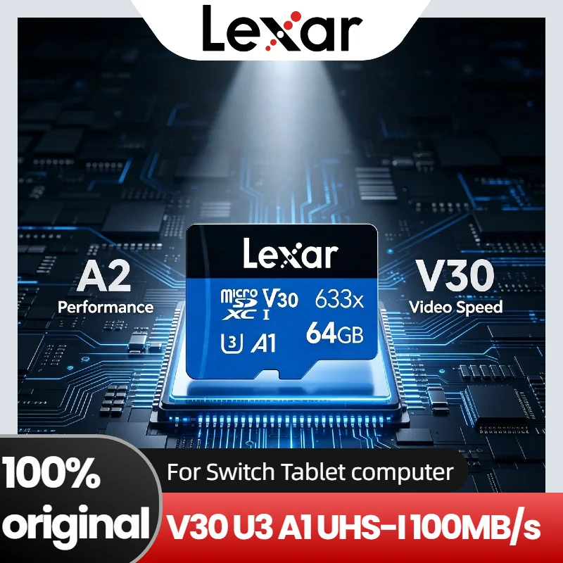 Lexar 633x High Performance Micro SD Card 64GB 128GB 256GB U3 V30 A1 Class 10 32GB U1 V10 100MB s Read for GoPro Drone