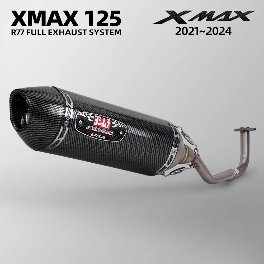 Slip On For YAMAHA Xmax 125 XMAX125 Full System Motorcycle Exhaust Modify Escape Moto Front Pipe Connect Yoshimura R77 Muffler