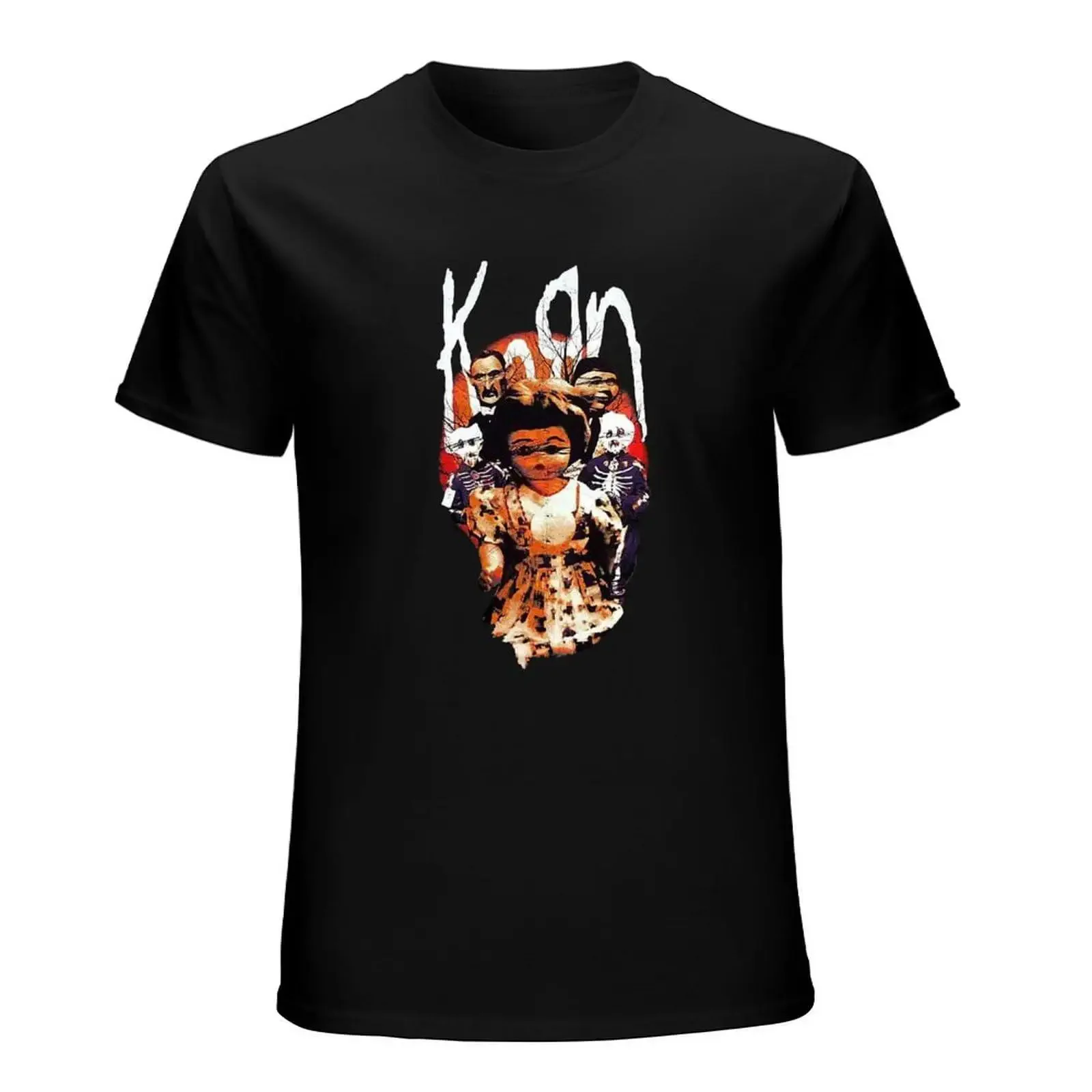yuankeduo Korn Dolls Jonathan Davis Nu Men's Metal T Shirt Black vintage Washed Stylish Casual Unisex Top For Everyday Wear