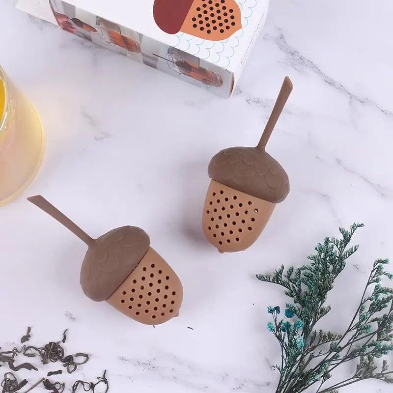 Silicone Kitchen Accessories Tea Bag Strainer Herbal Filter Acorn Shape Tea Infuser Gadgets Spice Diffuser