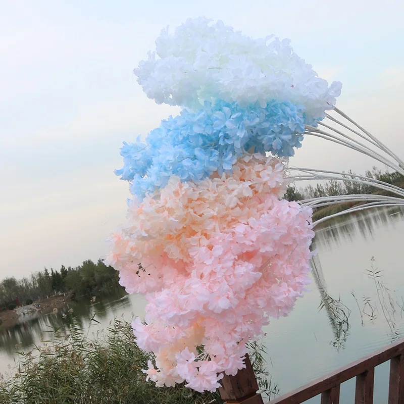 Weiße künstliche Gypsophila-Kirschblütenzweige in Großpackung, 50-500 Stück, künstliche Babybreath-Blumenstiele für Hochzeitsbögen, Brautpartys – Detail 1
