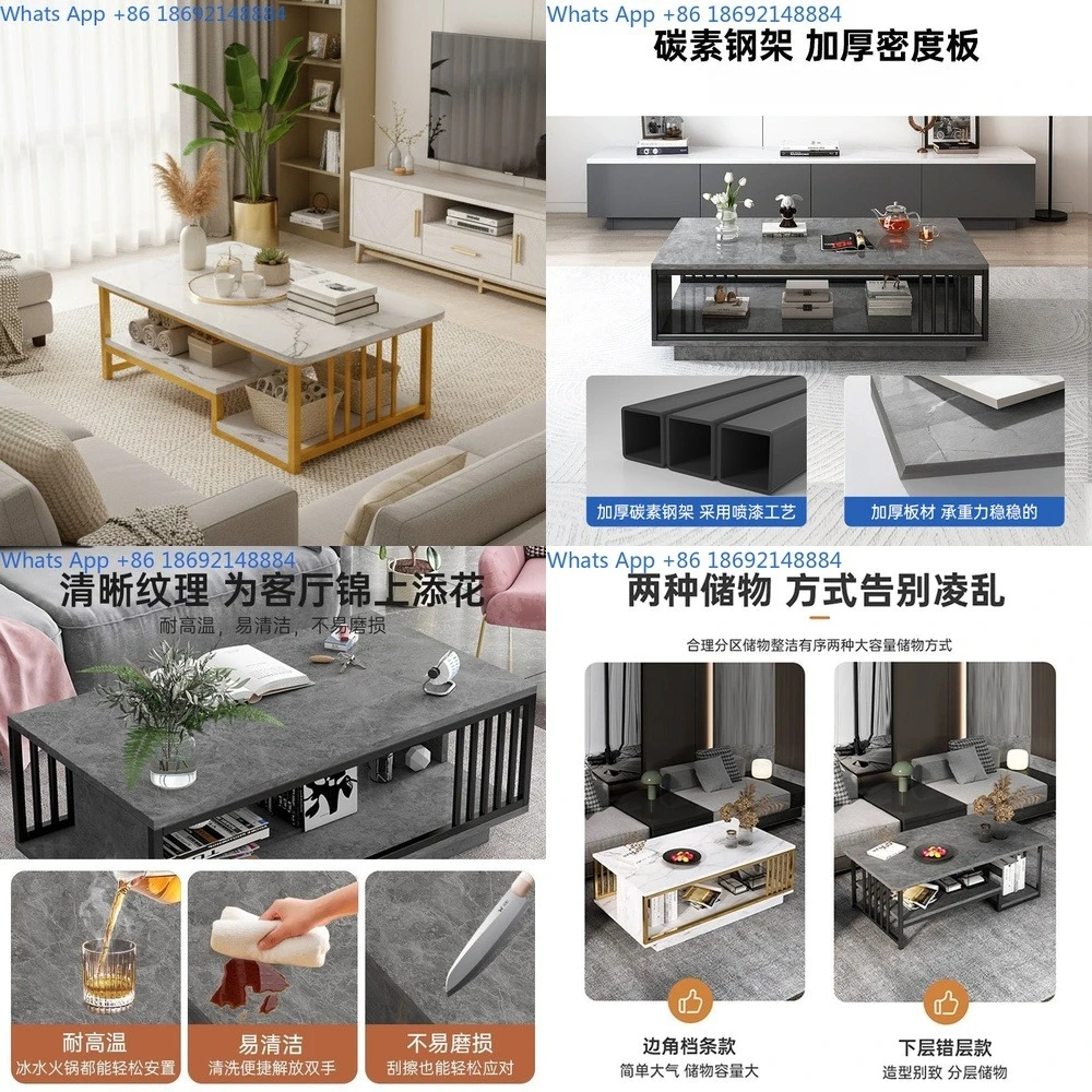 

Coffee Table Side Table Modern Minimalist Living Room Balcony Square Simple Home Use Tea Table for Small Apartments