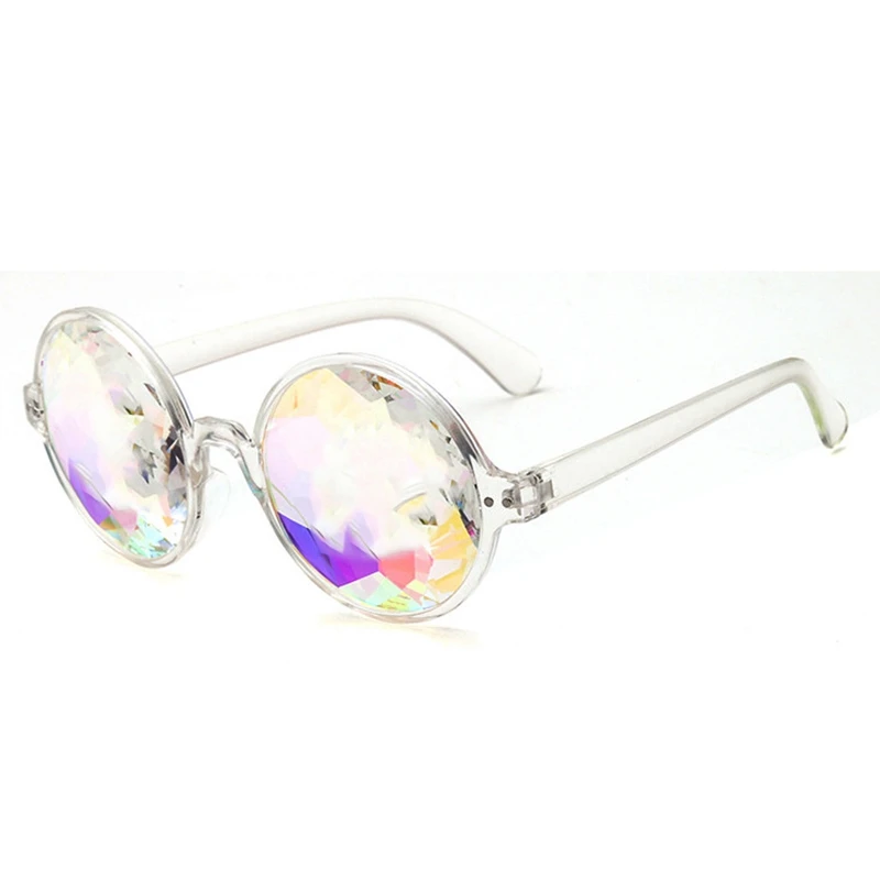●Kaleidoscope Glasses Rave Festival Sunglasses Diffracted Lens-Transparent-ABFB