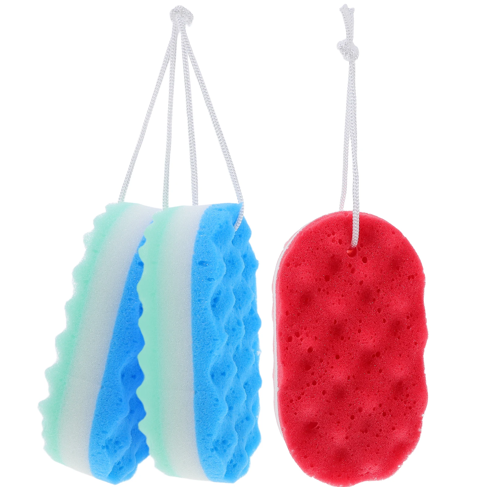 

3pcs Shower Cleaning Shower Sponge Sponge Exfoliating Body Scrubber Dead Skin Remover Travel Portable Storage