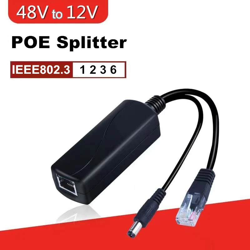 POE Splitter uscita 12V 2A con IEEE 802.3af/at Active Power Over Ethernet Adapter per la sorveglianza della telecamera di sicurezza