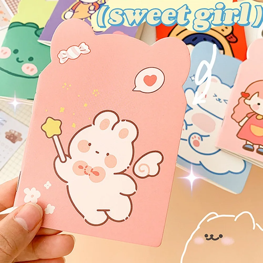 10 teile/paket Tragbare Notebooks Kawaii Notebook Gefüttert Papier Bär Ohr Mini Notizblock Cartoon Tagebuch Cartoon NoteBook Schule Liefert