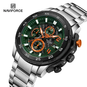 NAVIFORCE Quartz Original Watch for Men Stainless Steel Waterproof Sports Watches Fashion Luxury Top Brand Man Hot Sale Wristwatch