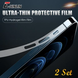 Side Hydrogel Protective Frame Film Matte Clear Anti-Scratch Phone Border Sticker For iPhone 16 15 14 Plus 13 12 mini Pro Max
