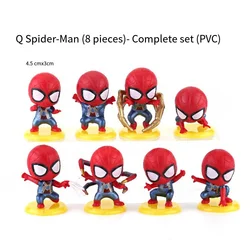 8Pcs/Set 4CM Anime Spider Man Peter Parker Hero Figurine Action Figure Anime Cake Decoration Collection Toy Model Children Gift