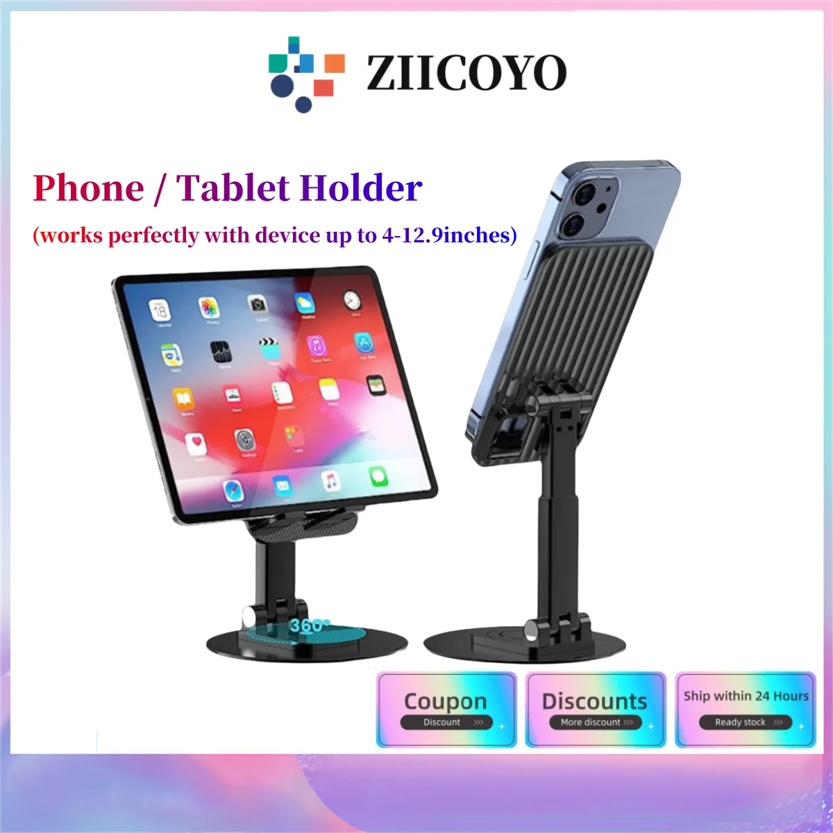 

Mobile telefon accessories Desktop phone stand that can rotate 360° and fold, suitable for smartphones such as iPhone,Huawei