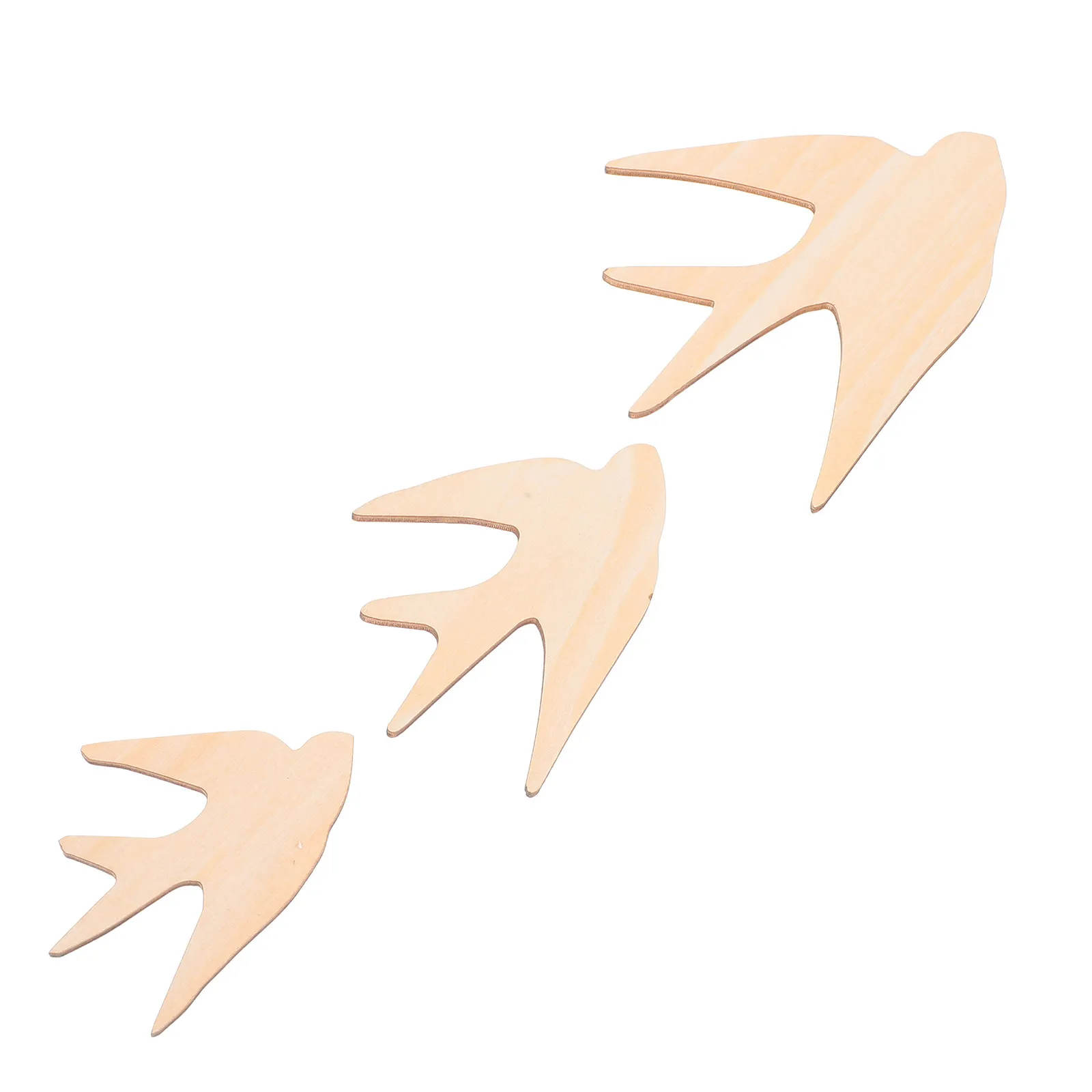 3Pcs Unfinished Wood Swallow Wall Art Decor Nordic Style Bird Cutout Set for 's Room DIY Craft Home Party Wall