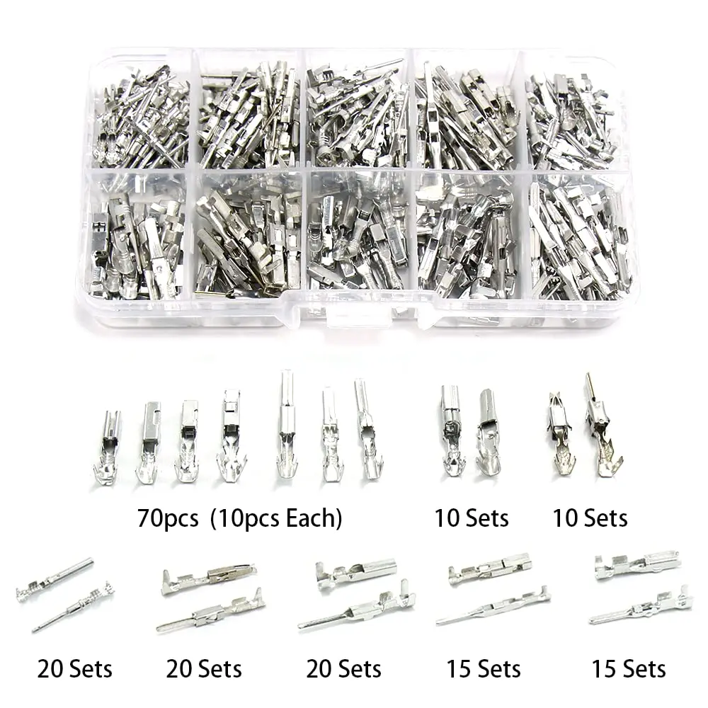 Car Electrical Wire Terminal 1/1.5/1.8/2.2/2.8/3.5mm Auto Electric Connector Non-Insulated Plug Removal Male Female Crimp Pins