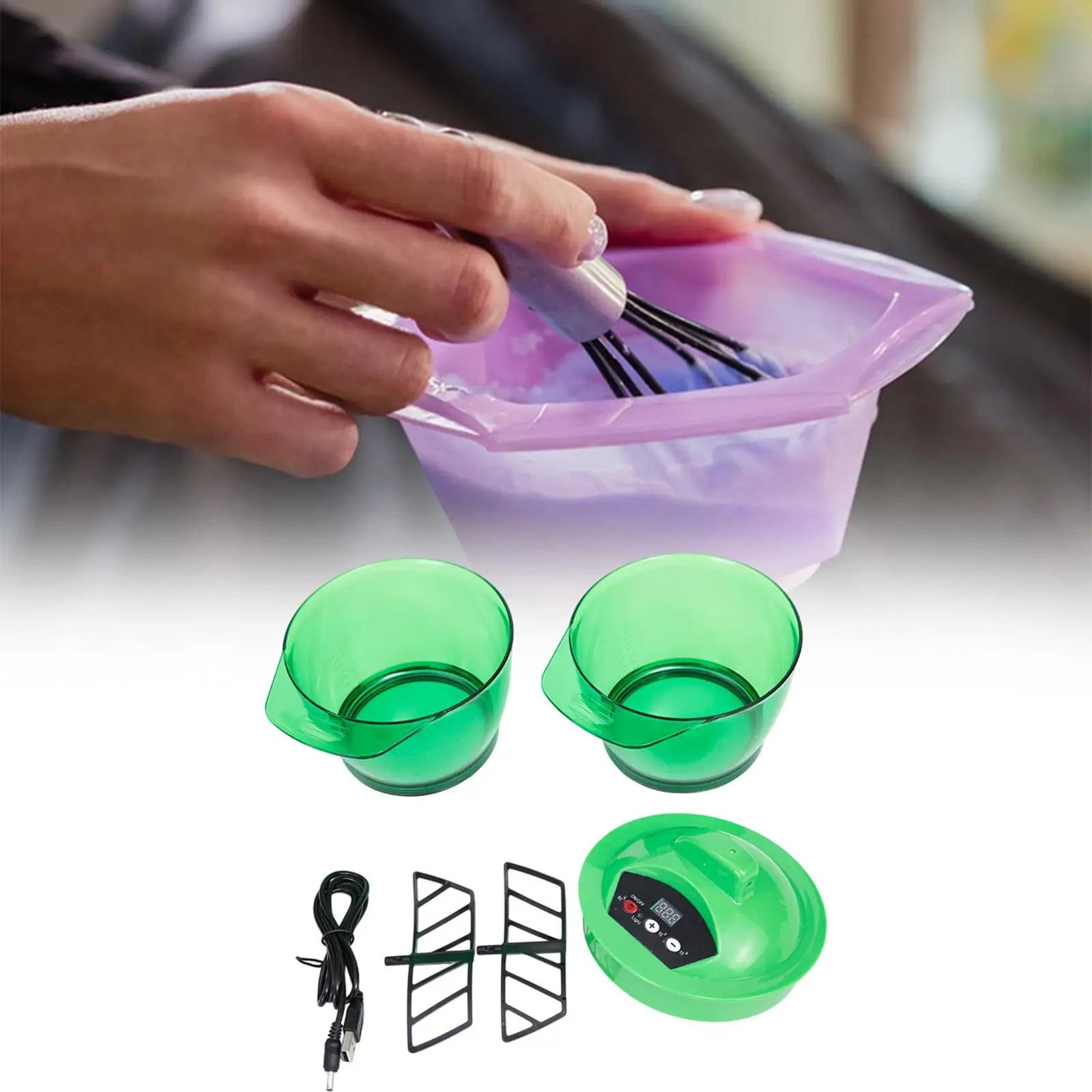 Electric Hair Salon Coloring Bowl EU 220V Plug Accessories Lightweight for Home Use Multipurpose 320ml DIY Tool Automatic Mixer