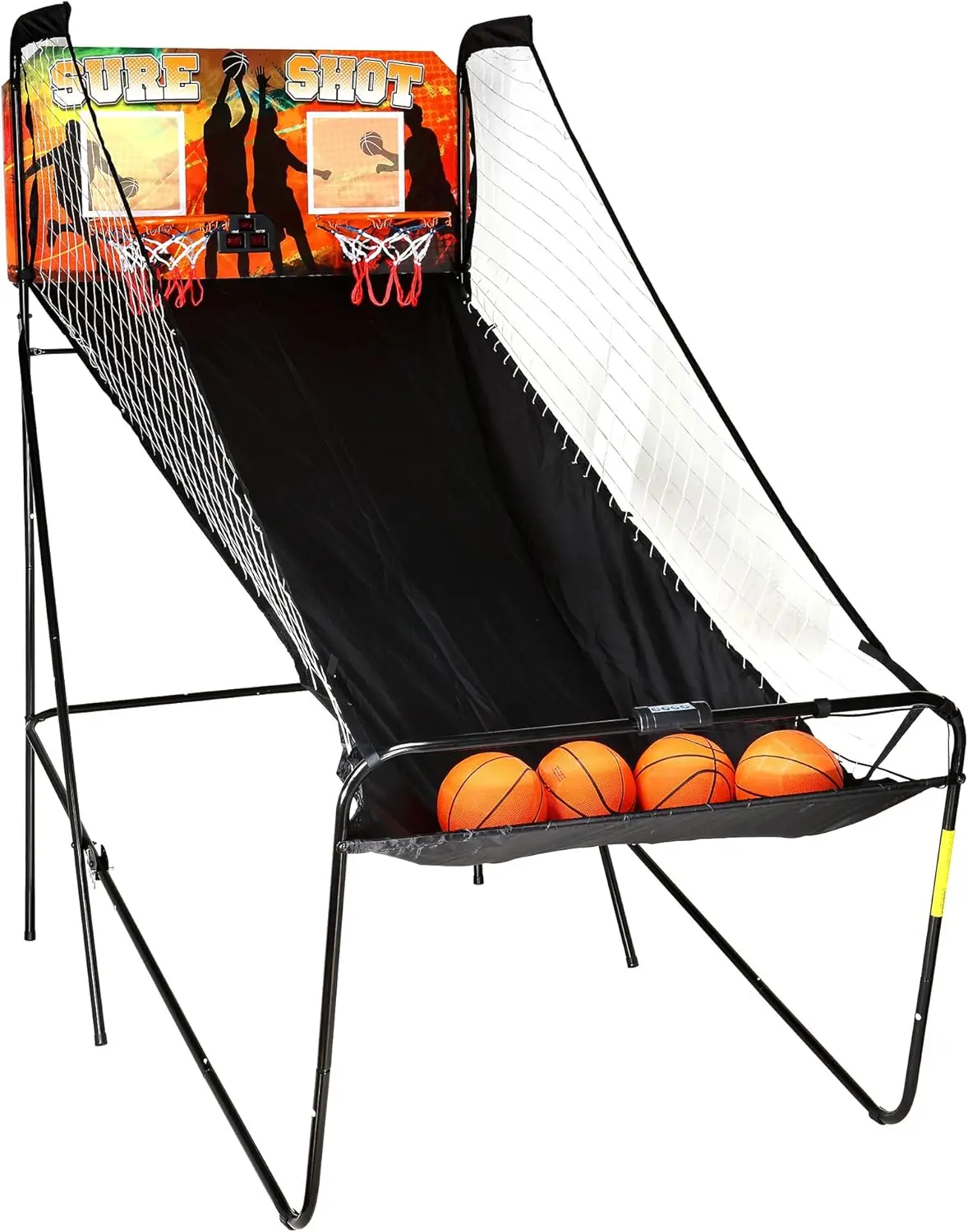 Sure Shot 81-in Dual Basketball Arcade Game for Room - with LED Scoring, Foldable Indoor Basketball Game Design, Steel Frame, 8