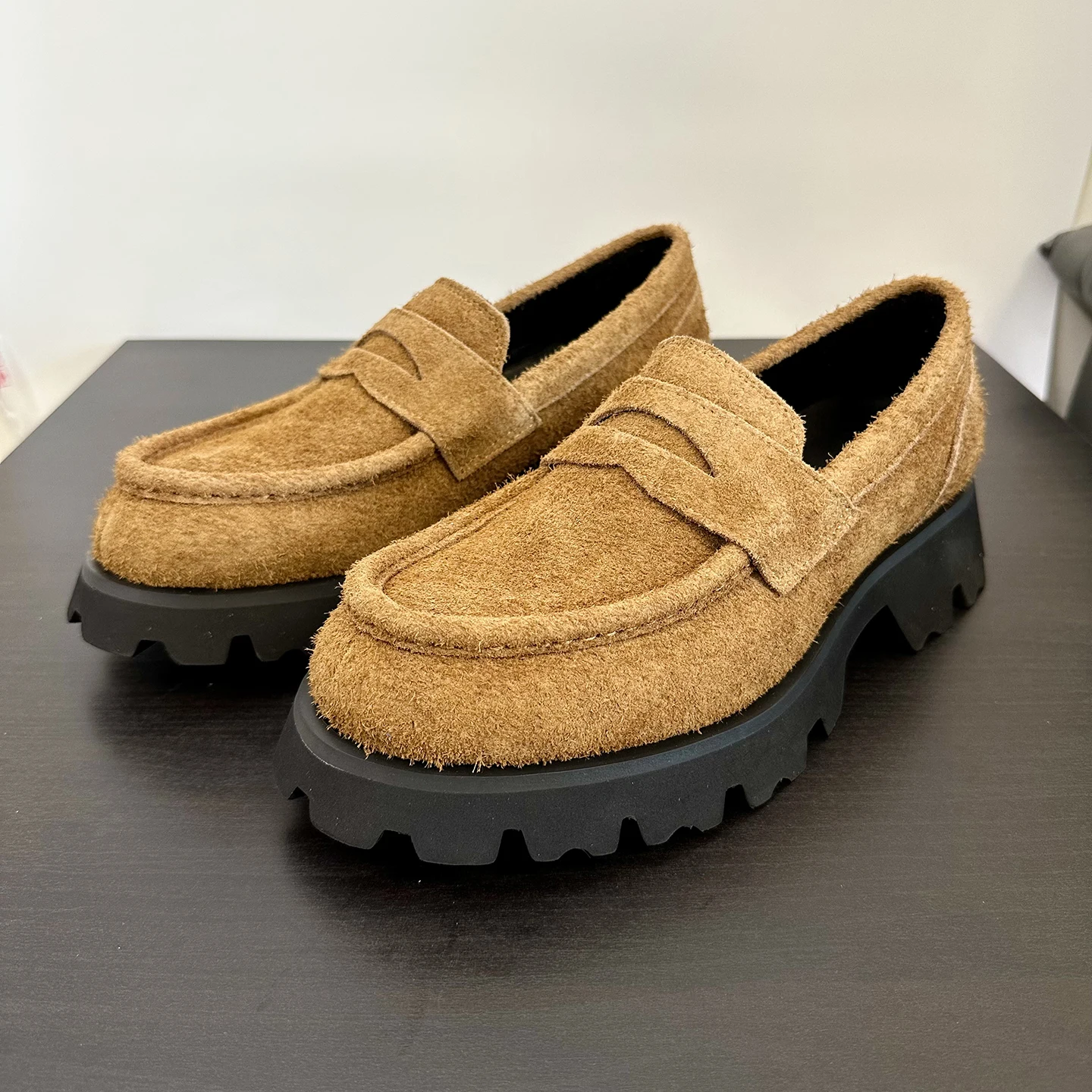 

High Quali Slip-On Loers Street Sle Design Retro Thi Boted Leather oes Youth Casual round Toe Breathable Spring ...