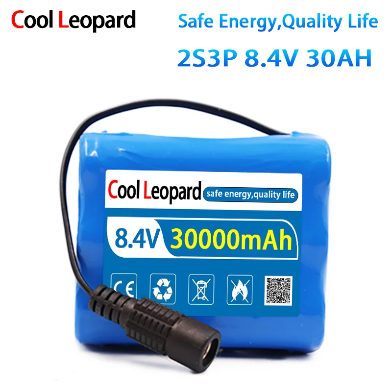 8.4V Emergency DIY 18650 Lithium Battery Pack 2S3P 20AH 30Ah 40AH Fishing LED Light Bluetooth Speaker 7.4V Lithium Ion Battery