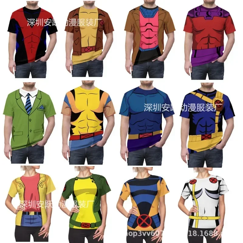 

Short-sleeved Cosplay T-shirts for Men and Women Deadpool and Wolverine Movie Superhero Halloween Costumes Are Best Friends