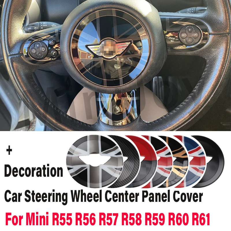 For Mini R55 R56 R57 R58 R59 R60 R61 Car Steering Wheel Center Panel Car Sticker Cover Car-Styling Trim Auto Accessories