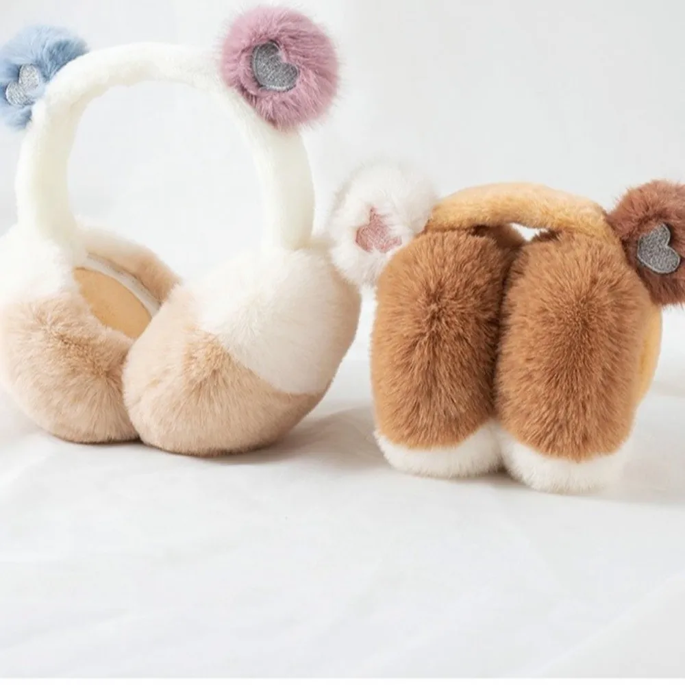 هدايا الحب القلب الشتاء غطاء للأذنين Coldproof طوي فو هوب عقال أدوات دافئة حماية آذان الدب رقيق غطاء للأذنين #5