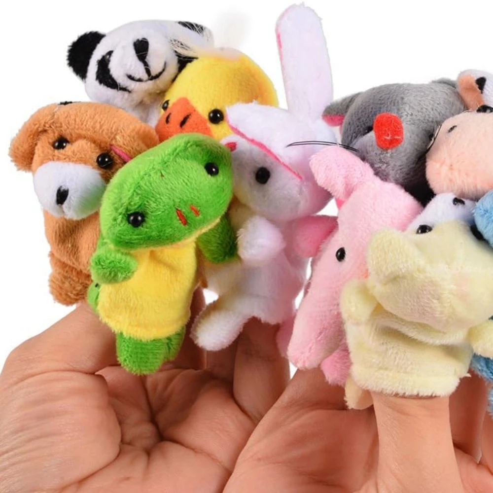 10Pcs Mini Plush Animals Baby Finger Puppet Toys, Inspire Creativity and Imagination, Interactive Party Favors, Christmas Gifts