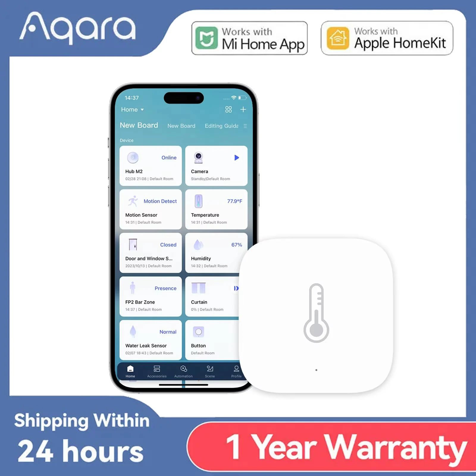 Global Version Aqara Temperature Humidity Sensor Smart Home ZigBee Smart Air Pressure Environment Sensor For Mi home Homekit APP