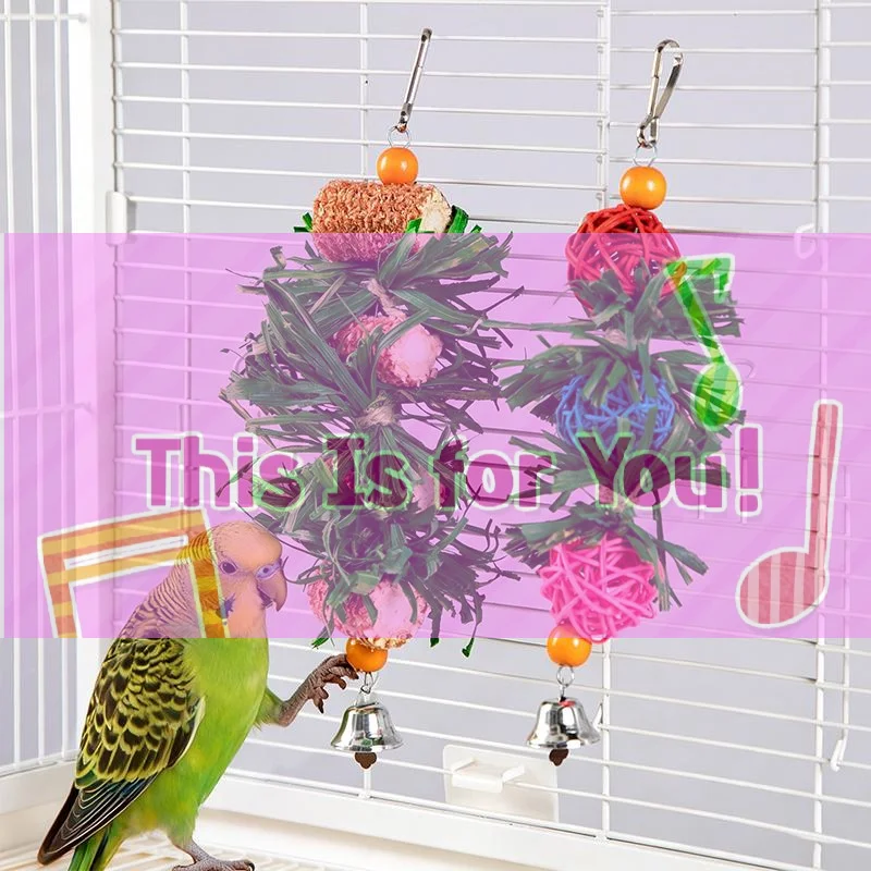 【HMA】1/2Pcs Parrot Chew Toys Natural Corn Husk Ball Cob String For Cockatiel Lovebird Hanging Foraging Bird Toys