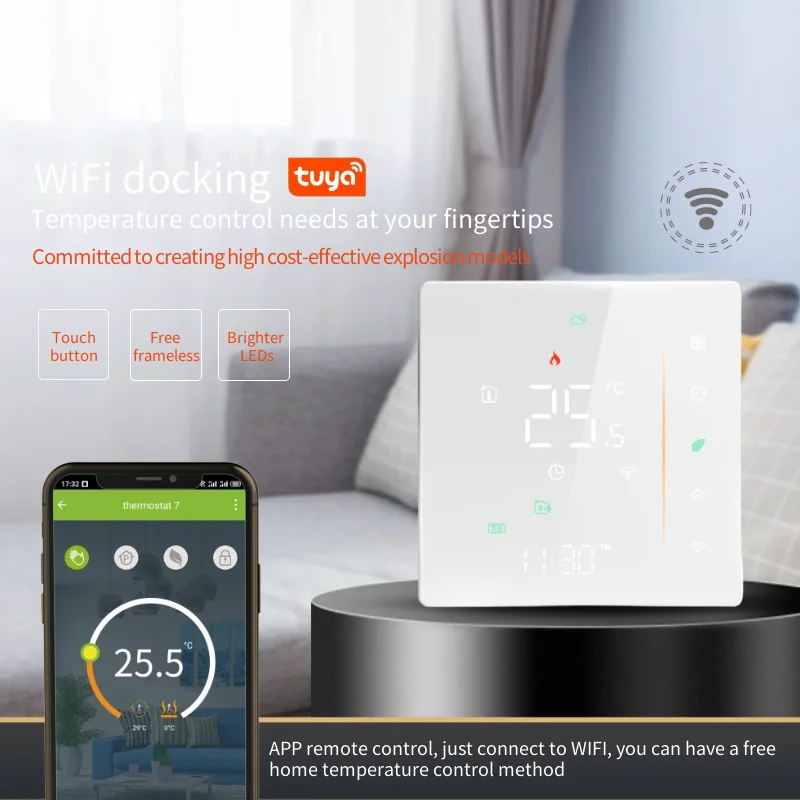 Termostato de calefacción Wifi para suelo caliente, controlador de temperatura Digital de caldera de Gas, 220V, Tuya, Smart Life, Alexa, asistente