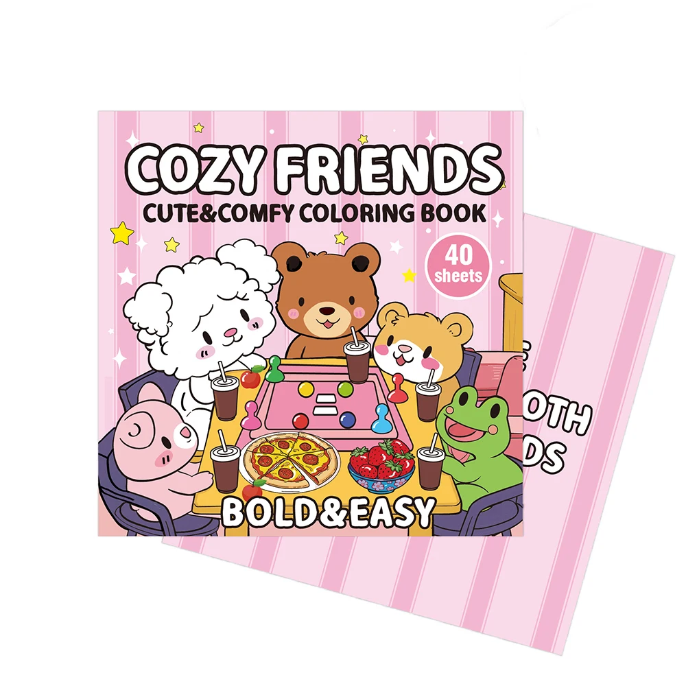 

Christmas Coloring Book COZY FRIENDS Coloring Book For Adults And Teens Featuring Adorable Creepy Creatures for Christmas Gifts