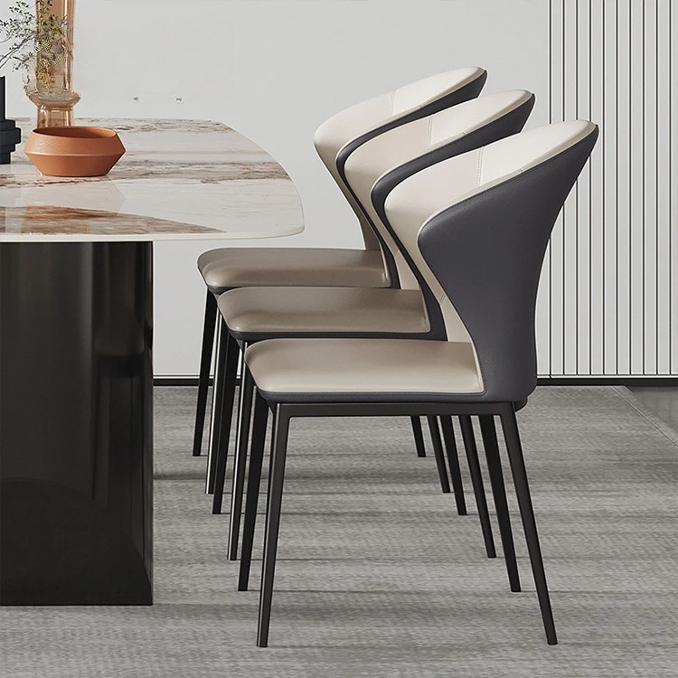 

Modern simple dining chair household Italian minimalist restaurant dining chair light luxury Internet celebrity small
