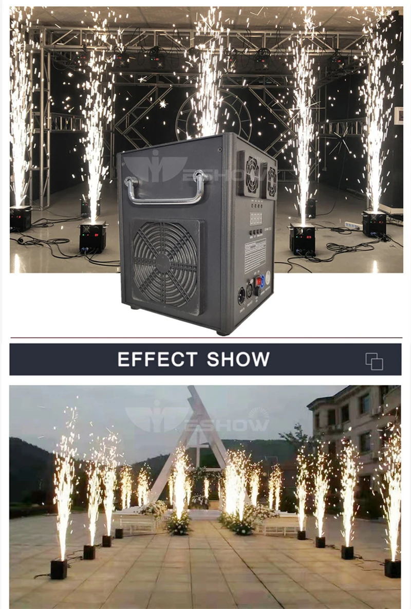 Hot Selling Cold Spark Machine DMX Remote Cold Fireworks Fountain Stage Spark Machine for Party Wedding Decoration Stage