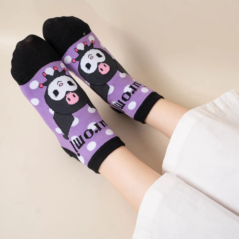 Kawaii Sanrio Short Socks Kuromi Cute Cartoon Anime Student Comfortable Breathable Outdoors Sports Socks Toys Girls Gifts