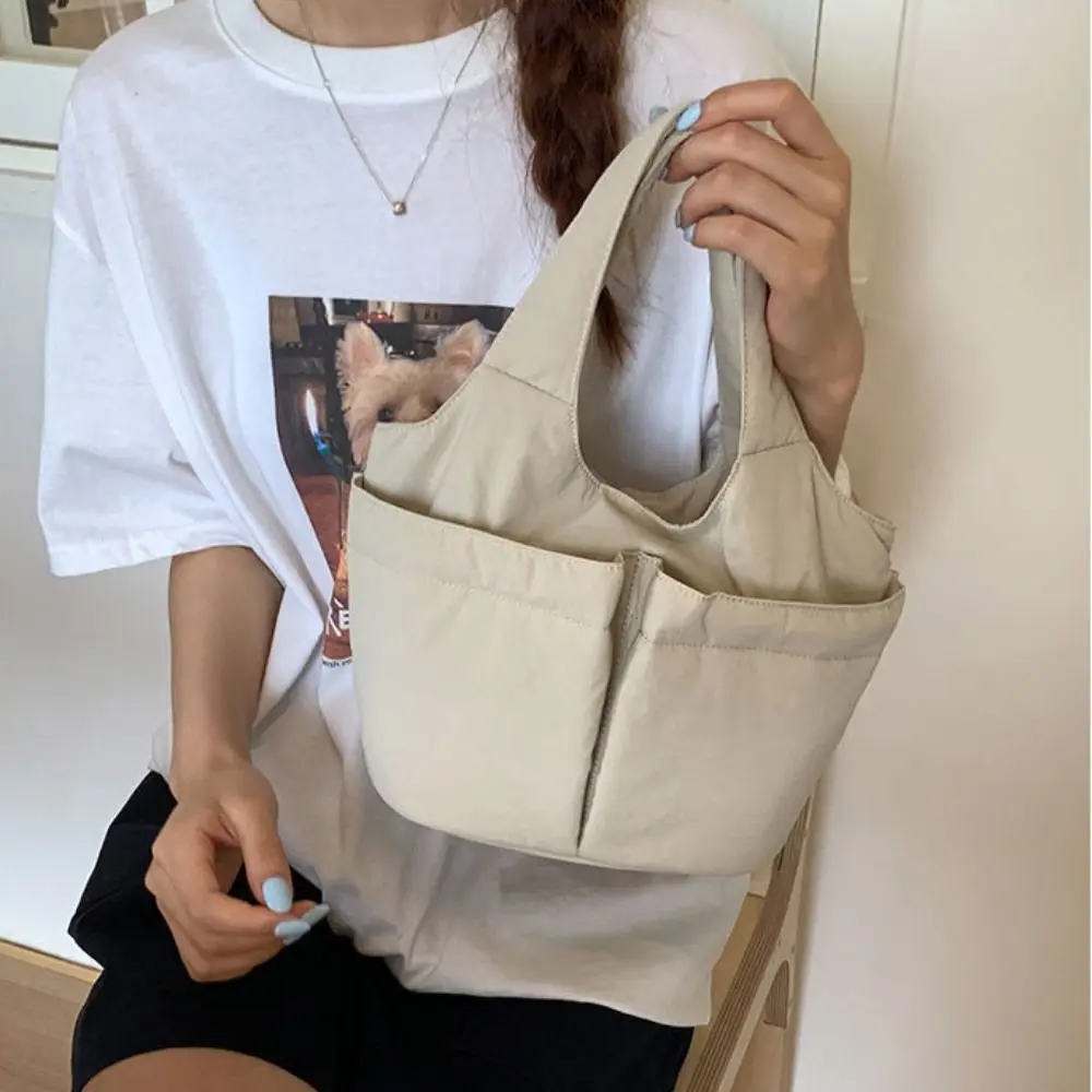 

Сумка подмышки Складная сумка-ведро с несколькими сумками Быстросохнущая простая дорожная сумка-тоут Большая вместительная однотонная сумка в корейском стиле