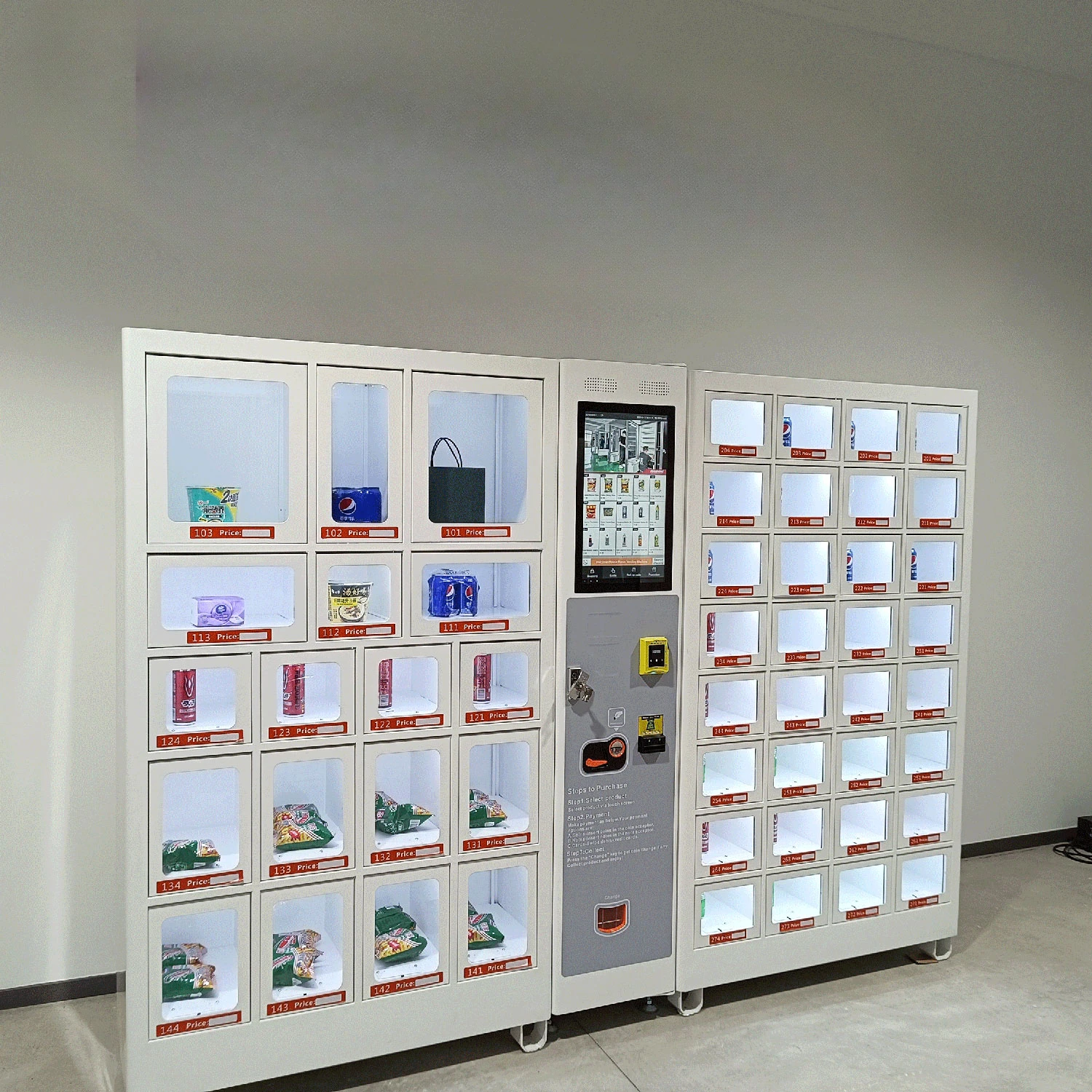 Big Capacity Smart Locker Vending for Flower Bouquets with Transparent Shelf Display