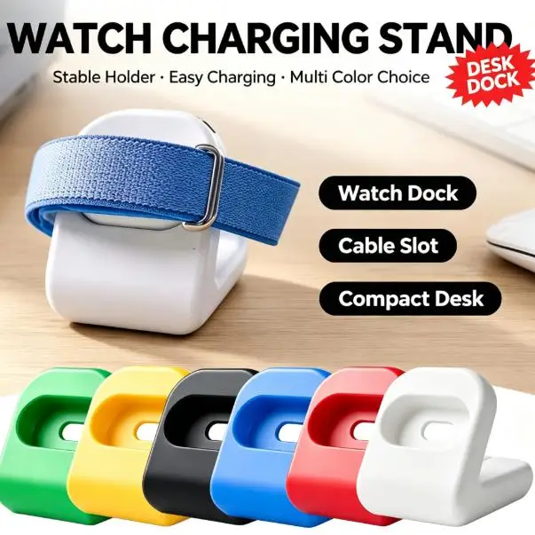Desktop-Uhren-Ladehalter für Google Fitbit Air, Silikon, rutschfest, stabiler Ladeständer, Kabelaufbewahrung, kompakt, minimalistisch