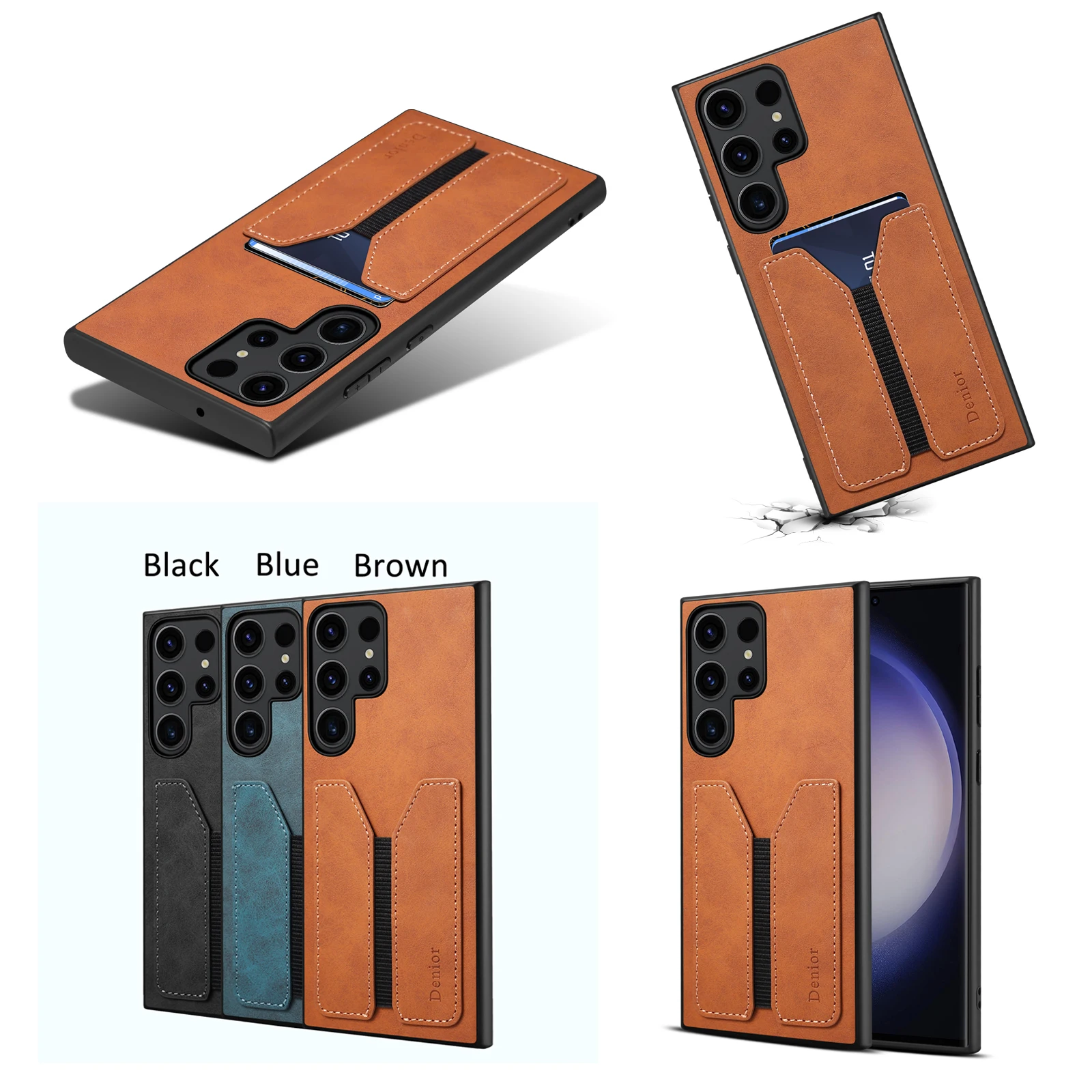 EUCAGR Luxus Brieftasche Telefon Fall Karte Halter PU Leder Tasche Abdeckung Für Samsung Galaxy S25 FE S25Plus S25 Ultra Weiche Zurück Abdeckung