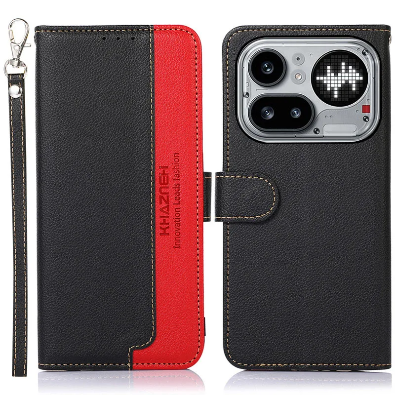 

Flip two-color leather phone Case For Nothing CMF Phone 4a 3a Lite 2 1 Pro 3 2a Plus RFID shockproof card slot wallet cover