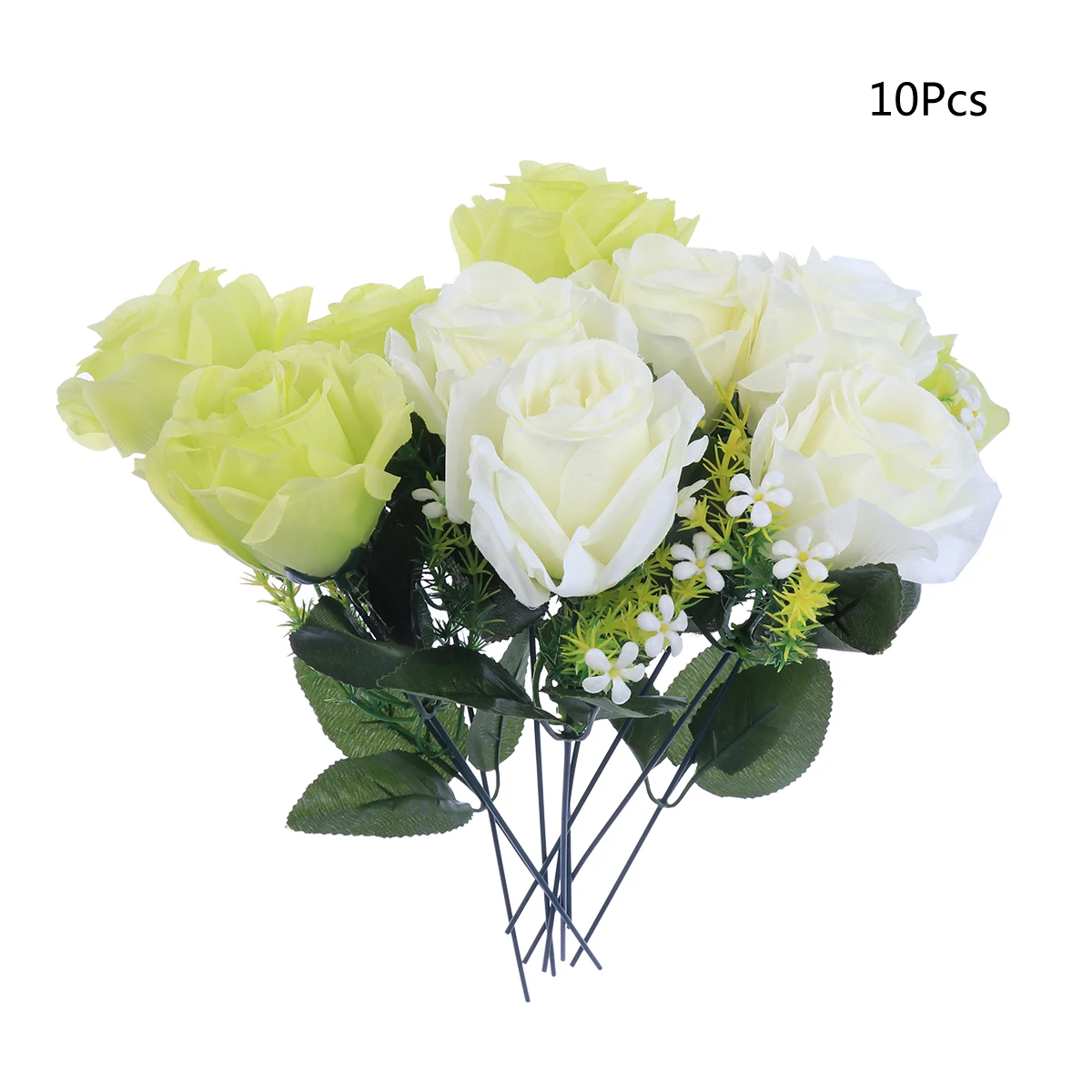 

10 Pcs Artificial Silk Rose Flowers Touch Color Lifelike Decoration Home Wedding Office Party Garden Coffee Shop