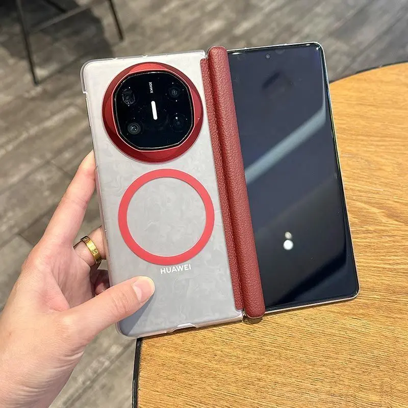 

Чехол для Huawei Mate X7, стильный, магнитный, матовый, прозрачный, с цветной рамкой для объектива, из поликарбоната, противоударный бампер, чехол-футляр для Mate X7