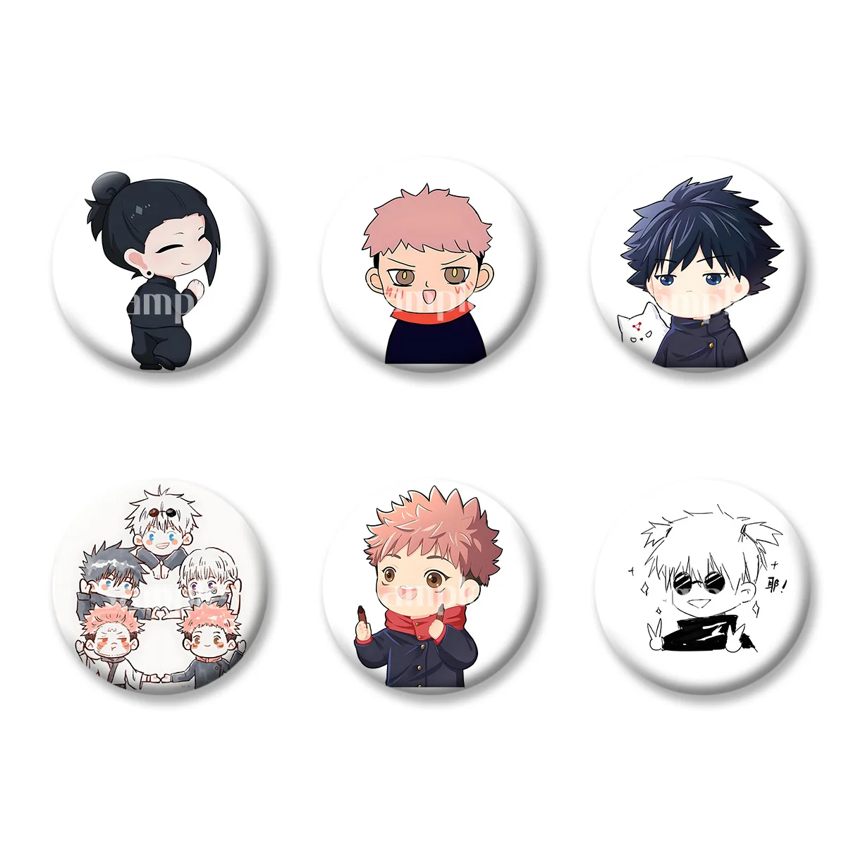 

Jujutsu Kaisen Itadori Yuji Gojo Satoru Flash Badge Keychains Makeup Mirror Fridge Magnet ACG Goods Anime Cartoon Peripherals