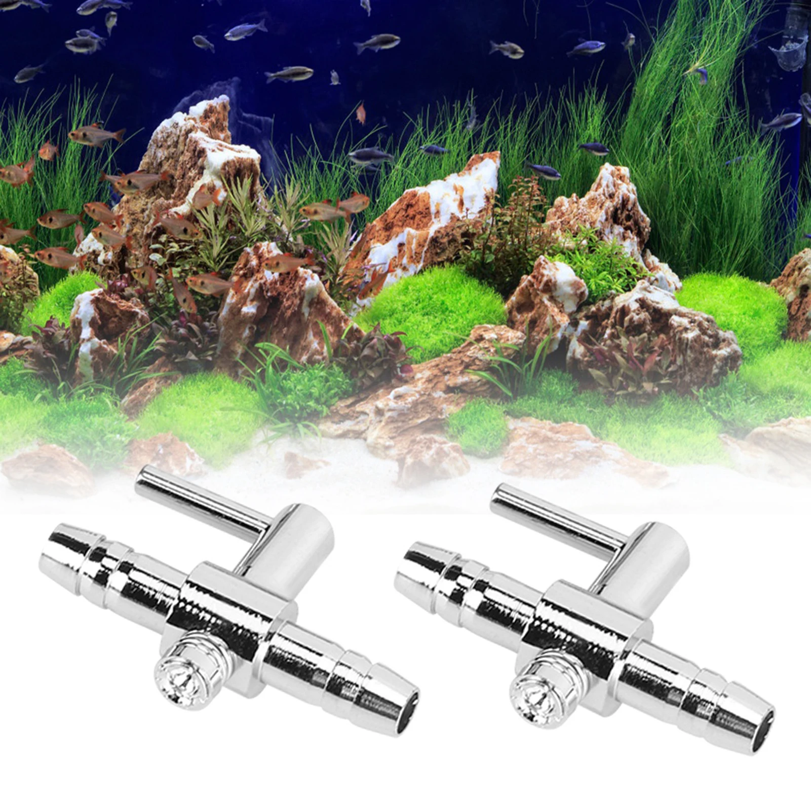 5Pcs Stainless Steel Air Tube Distributor Oxygen Pump Control Single Head Valve For Fish Tank Aquarium