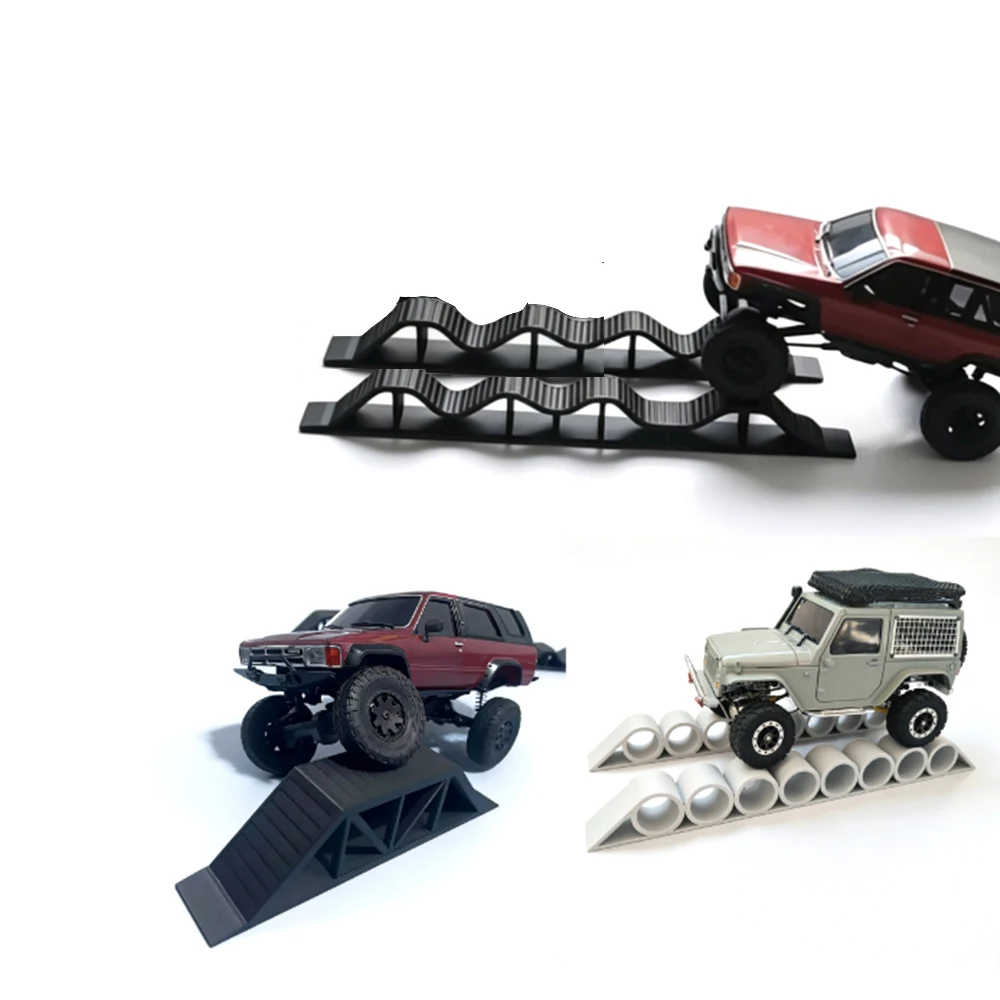 RC Crawler Obstacle Course 6Pcs | Fits 1/24 1/35 SCX30 Scale Models | Extended Single-Side Bridge Climbing Barriers for RC Track